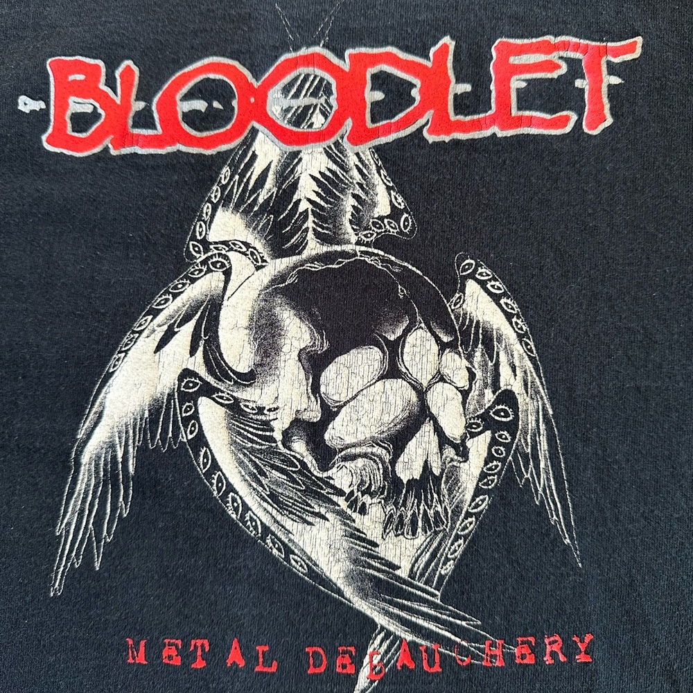 Vintage Bloodlet t-shirt hardcore metalcore evilcore sludge, Victory Records, L